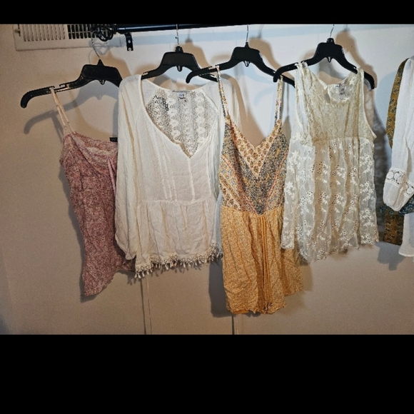 Lot of 8 Boho/Hippie style shirts M/L American Rag - Picture 2 of 3